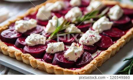 Baked Brie with Cranberries and Pomegranate Beet and Goat Cheese Tart Savory beet tart with goat cheese and fresh herbs on a flaky crust Baked Brie with Cranberries and Pomegranate Beet and Goat Cheese Tart Savory beet tart with goat cheese and fresh herbs on a flaky crust 120349860