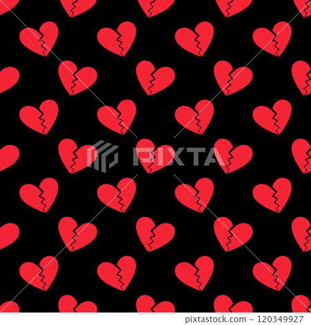 Broken Heart for separated couple vector creative geometric seamless pattern 120349927