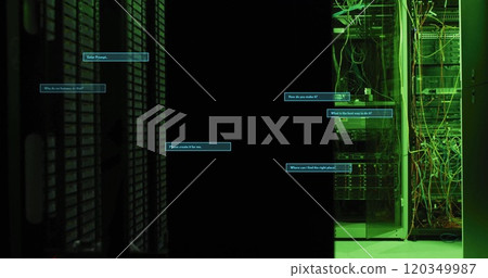 Image of ai text and data processing over computer servers Image of ai text and data processing over computer servers 120349987