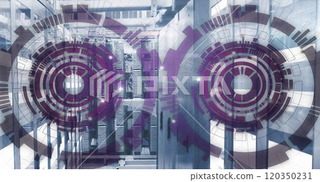 Image of scopes with data processing over computer servers 120350231