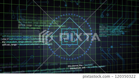 Image of network of connections over data processing Image of network of connections over data processing 120350322