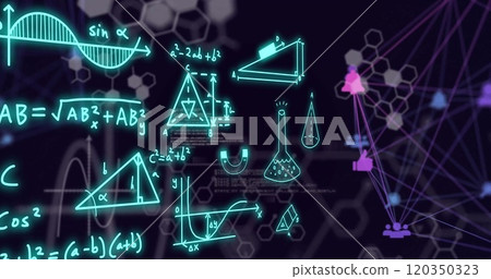 Image of network of connections over chemical data processing Image of network of connections over chemical data processing 120350323