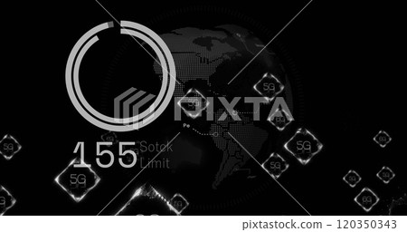Image of 6g text and digital data processing over scope scanning 120350343