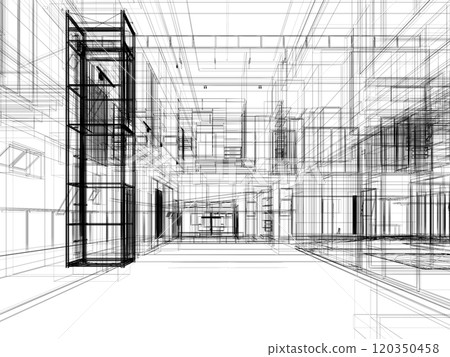 modern empty hall interior design, 3d rendering modern empty hall interior design, 3d rendering 120350458