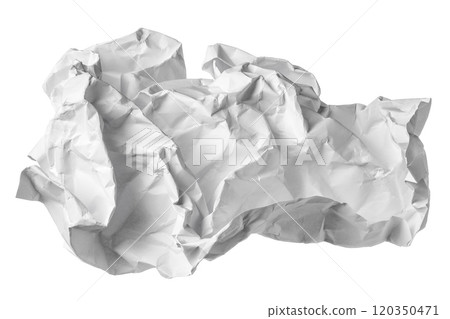 White crumpled paper ball isolated on white background White crumpled paper ball isolated on white background 120350471
