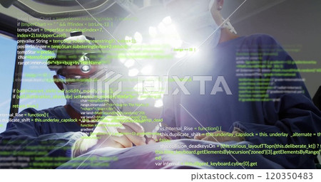 Image of data processing over diverse surgeons during operation Image of data processing over diverse surgeons during operation 120350483