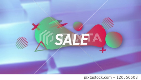 Image of sale text over pattern background 120350508