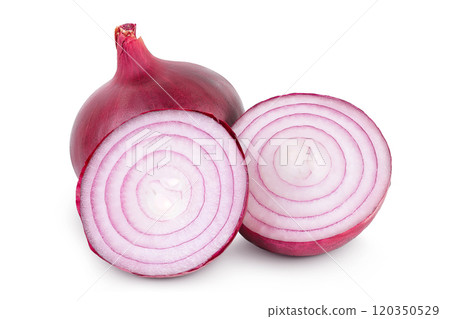 Red onion isolated on a white background 120350529