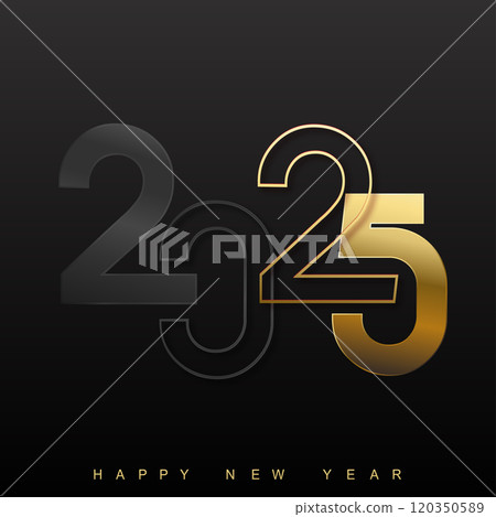Elegant 2025 New Year Design. Luxurious New Year 2025 Greeting Vector 120350589