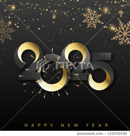 Elegant 2025 New Year Design. Luxurious New Year 2025 Greeting Vector 120350590