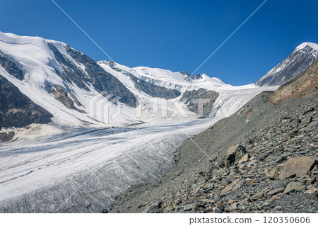 glacier in the Altai mountains, Aktru 120350606