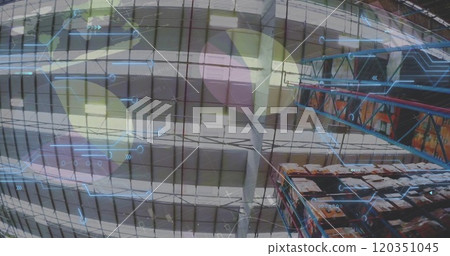 Image of data processing over warehouse Image of data processing over warehouse 120351045