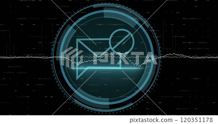 Image of envelope and scope scanning over data processing Image of envelope and scope scanning over data processing 120351178
