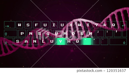 Image of data processing over dna strand spinning Image of data processing over dna strand spinning 120351637