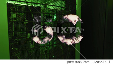 5g text image over server racks in data center 5g text image over server racks in data center 120351691