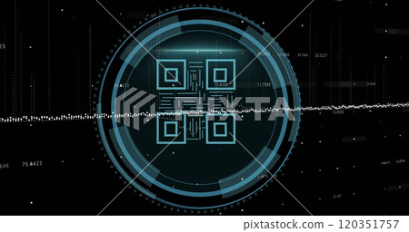 Image of qr code and scope scanning over data processing 120351757