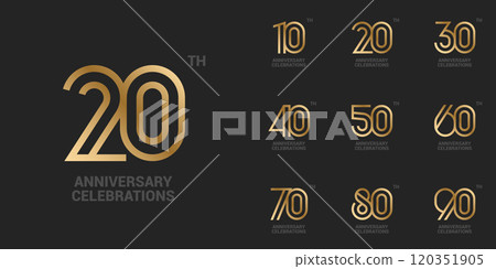 Anniversary logo or emblem design for event. 120351905