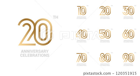Anniversary logo or emblem design for event. 120351915