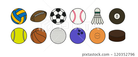 Set of 12 sports balls 120352796