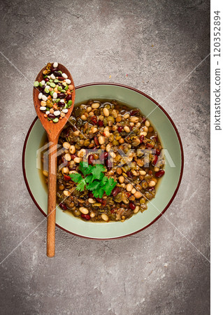 Bean soup, traditional Mexican cuisine, bean soup, beans, peas, 120352894