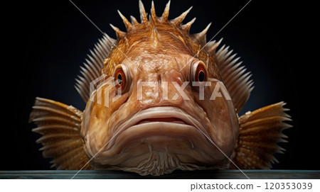 A close up image of a fish with scales and fins, suitable for educational materials, aquatic life illustrations, wildlife presentations, aquarium displays, and nature-themed designs A close up image of a fish with scales and fins, suitable for educational materials, aquatic life illustrations, wildlife presentations, aquarium displays, and nature-themed designs 120353039