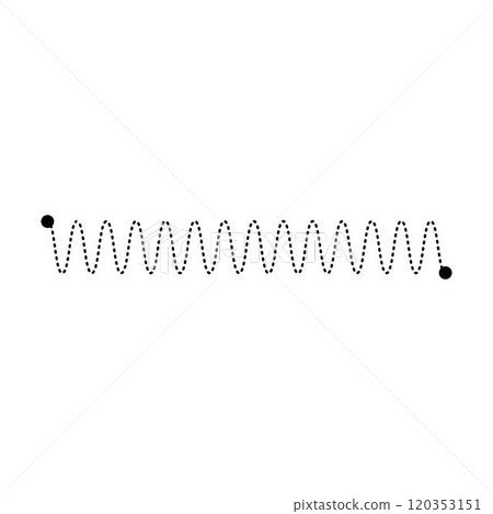 Tracing line worksheet element for kids, dotted wave line for writing, drawing and motor skills development illustration 120353151