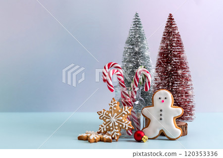 Composition with Christmas symbols. 120353336