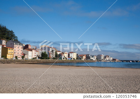 Camelle town view from the beach, Galicia, Spain Camelle town view from the beach, Galicia, Spain 120353746