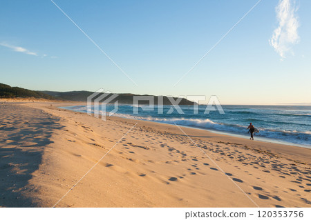 Galician beach landscape, Galicia, Spain. Do Rostro beach. 120353756