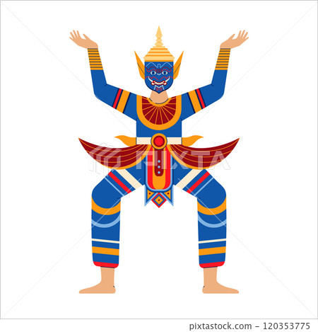 Thailand Khon Traditional Dance Character in Mask 120353775
