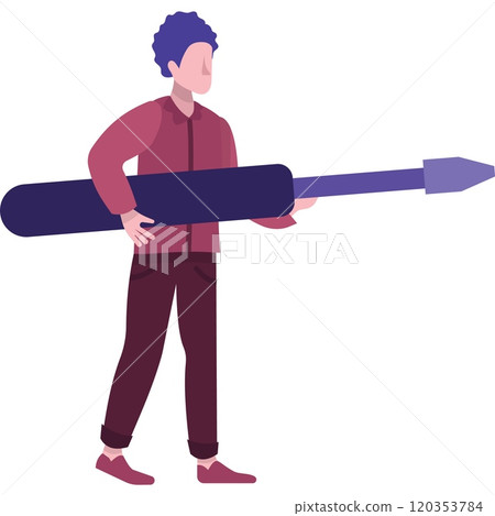 Man with screwdriver vector technical service icon Man with screwdriver vector technical service icon 120353784