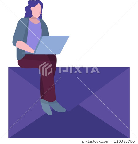 Business woman checks email vector icon isolated 120353790
