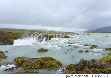 Godafoss falls in summer season view, Iceland 120354661