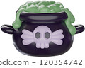 3d halloween boiling poison pot halloween witch cauldron 120354742