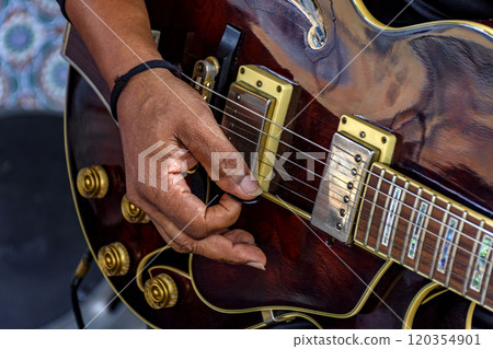 Guitarrist on stage 120354901