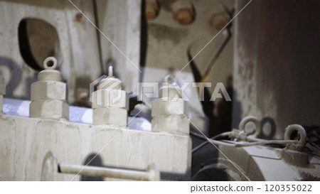A Detailed Close Up of Various Industrial Machinery Components on Display and in Use. Stock Clip 120355022