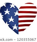 american flag with heart 120355067