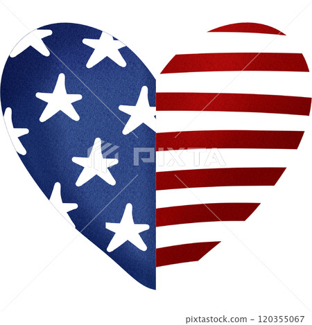 american flag with heart 120355067