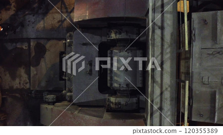 An Aerial View Capturing Industrial Equipment in Action, Showcasing Complex Operations and Processes. Stock Clip An Aerial View Capturing Industrial Equipment in Action, Showcasing Complex Operations and Processes. Stock Clip 120355389