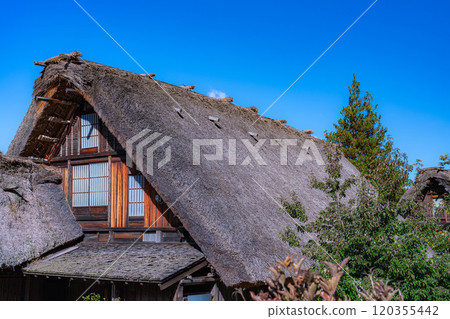 [World Heritage Site] Shirakawa-go in full autumn color [Gifu Prefecture] 120355442