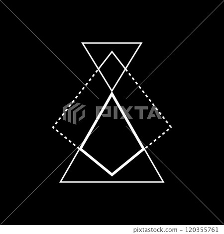 Sacred triangle with mystical lines and mandala design. Sacred triangle with mystical lines and mandala design. 120355761