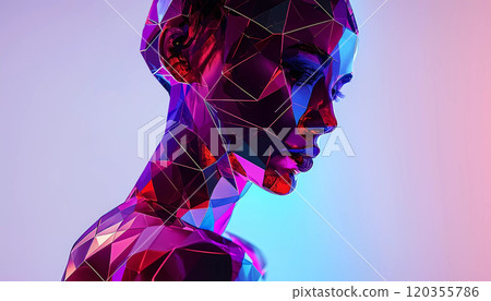 Modern Female Lowpoly Sculpture Art 120355786