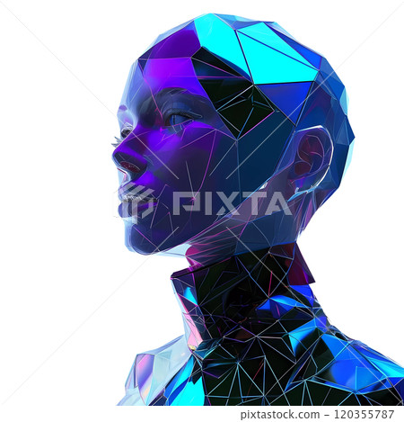 Modern Female Sculpture Art Isolated on White Background 120355787