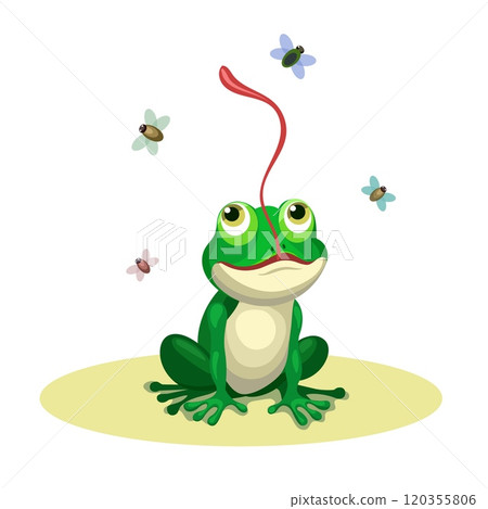 Cartoon froggy hunting Cartoon froggy hunting 120355806