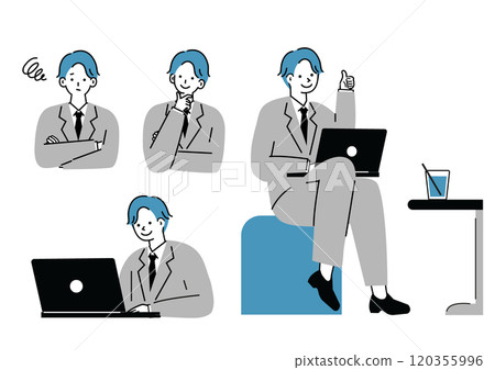Set of businessmen in suits Set of businessmen in suits 120355996