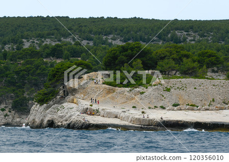 Marseille, France - June 9, 2024 : Calanque of Marseille on the Coast of Provence, between Cassis Marseille, France - June 9, 2024 : Calanque of Marseille on the Coast of Provence, between Cassis 120356010