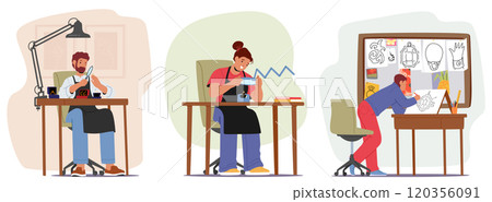 Handmade jewels master and creative designers making glamour luxury gold and silver goods for shop 120356091