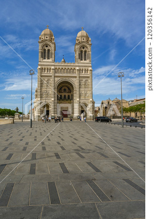 Marseille, France - March 25, 2024: View of the Cathedral Sainte-Marie-Majeure de Marseille or de la 120356142