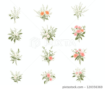 Various AI-generated flower bouquet materials 120356369