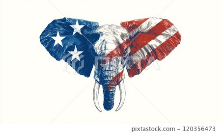 American Flag Elephant Symbol of Republican Party American Flag Elephant Symbol of Republican Party 120356473